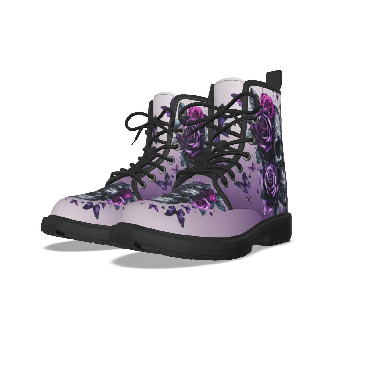 Skulls N Butterflies Women's Martin Short Boots With Black Bottom