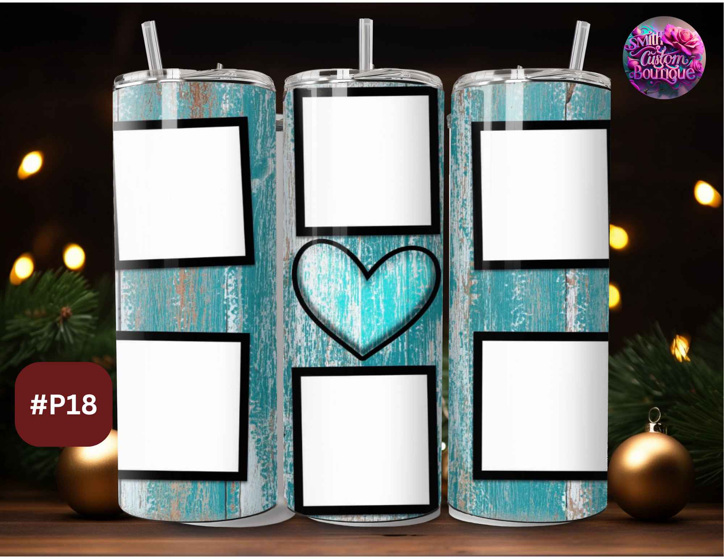 Wooden Heart Photo Tumbler