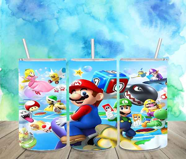 Mario World 12oz Sippy or Skinny Tumbler
