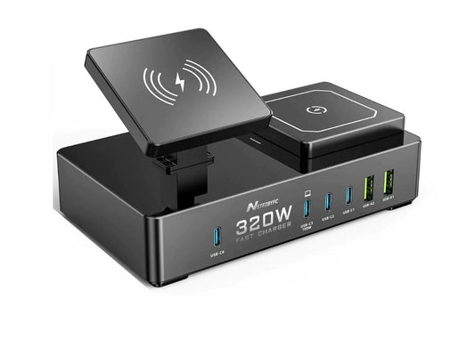 Wireless Charger 8 in 1 320W USB C Charging Station Magnetic Travel Wireless Charging Station Multiple Devices USB C Charger Block Compatible for iPhone16/15/14/13/12/Pro/Max AirPods 4/3/2/Pro
