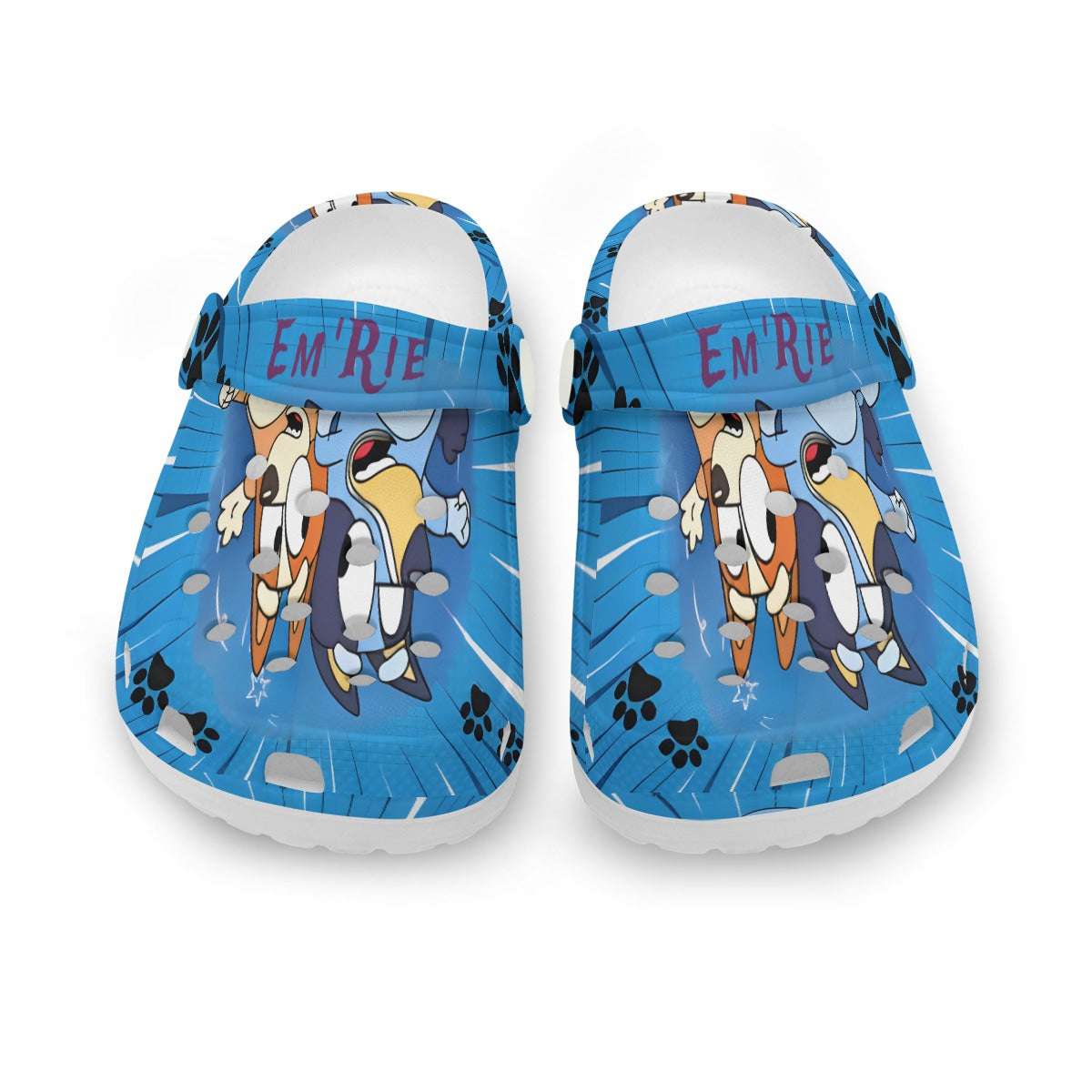 Bluey Kids Custom "Name" Clog Shoes with Strap