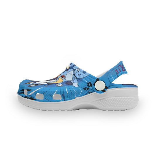 Bluey Kids Custom "Name" Clog Shoes with Strap