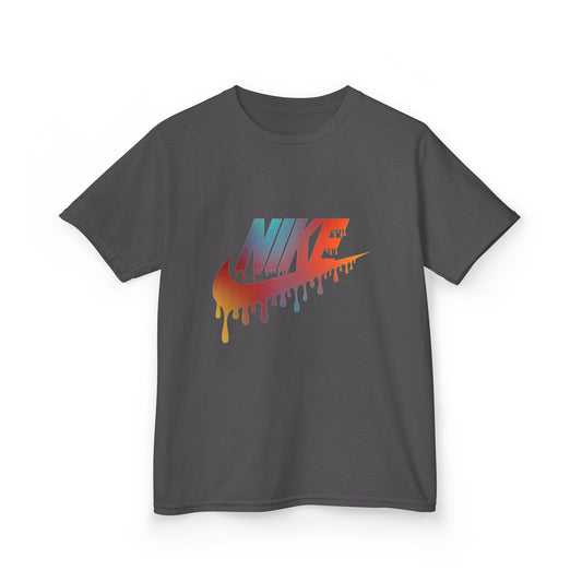 Colorful Dripping Nike Kids Cotton Tee - Fun & Trendy for Young Athletes