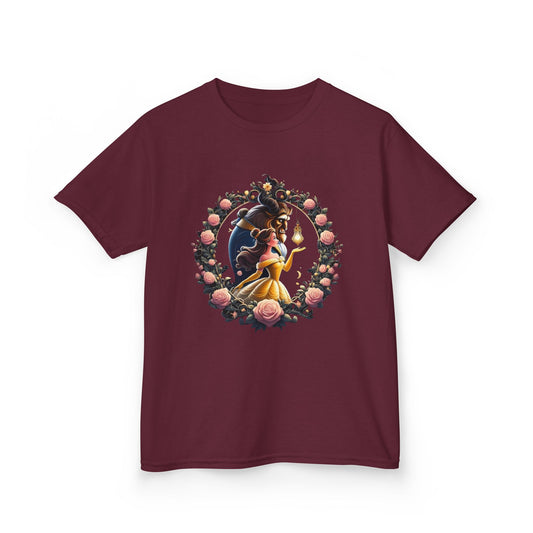 Beauty and the Beast Floral Wreath Graphic Tee - Fun & Colorful Design