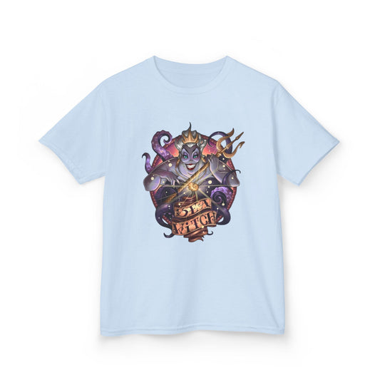 Ursela-Inspired Kids Cotton Tee - "Sea Witch" Graphic Shirt