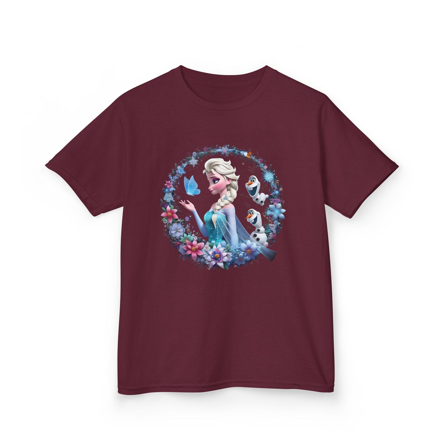 Frozen's Elsa Floral Wreath Graphic Tee - Fun & Colorful Design