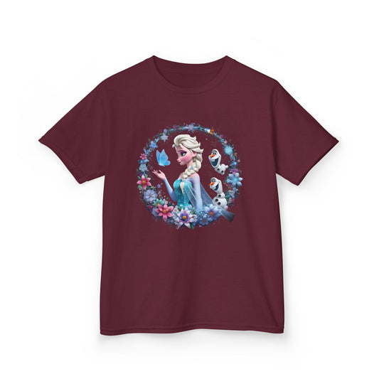 Frozen's Elsa Floral Wreath Graphic Tee - Fun & Colorful Design
