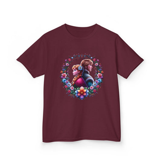 Frozen's Anna Floral Wreath Graphic Tee - Fun & Colorful Design