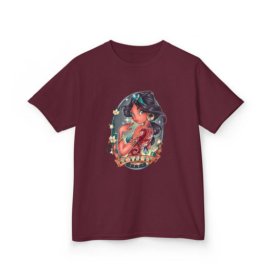 Jasmine-Inspired Kids Cotton Tee - "Royalty" Graphic Shirt
