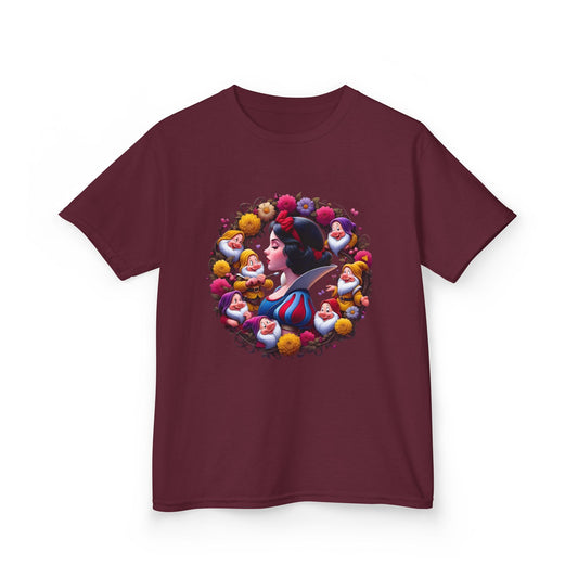 Snow White Floral Wreath Graphic Tee - Fun & Colorful Design for Little Fans