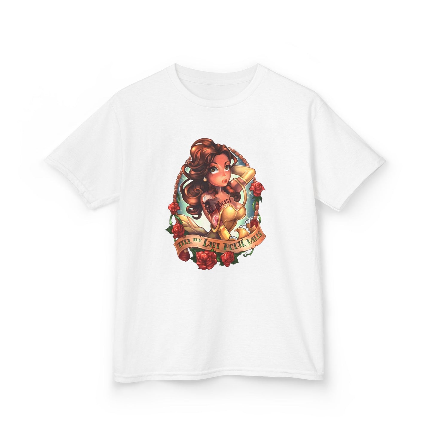 Belle-Inspired Kids Cotton Tee - "Till The Last Pedal Falls" Graphic Shirt