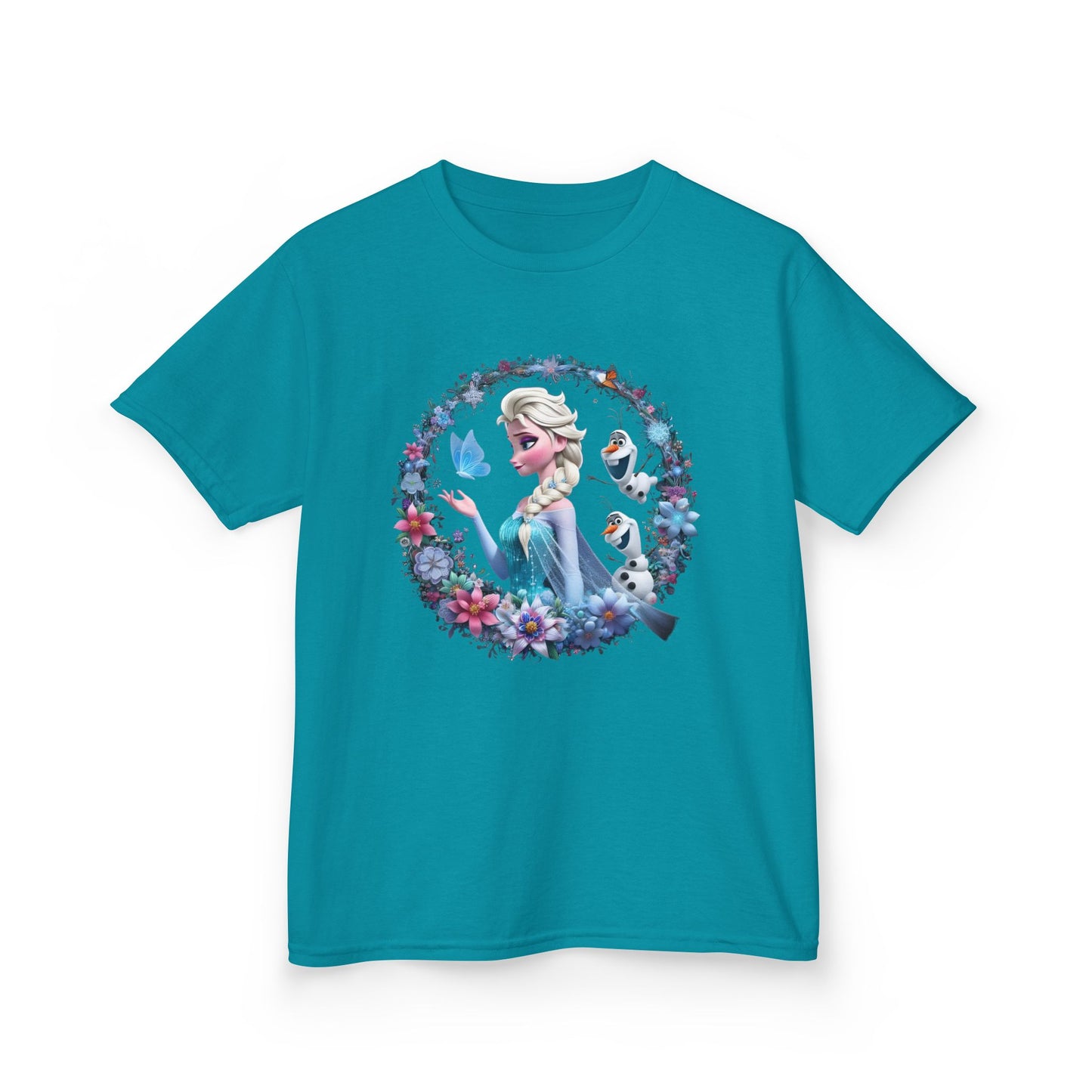 Frozen's Elsa Floral Wreath Graphic Tee - Fun & Colorful Design