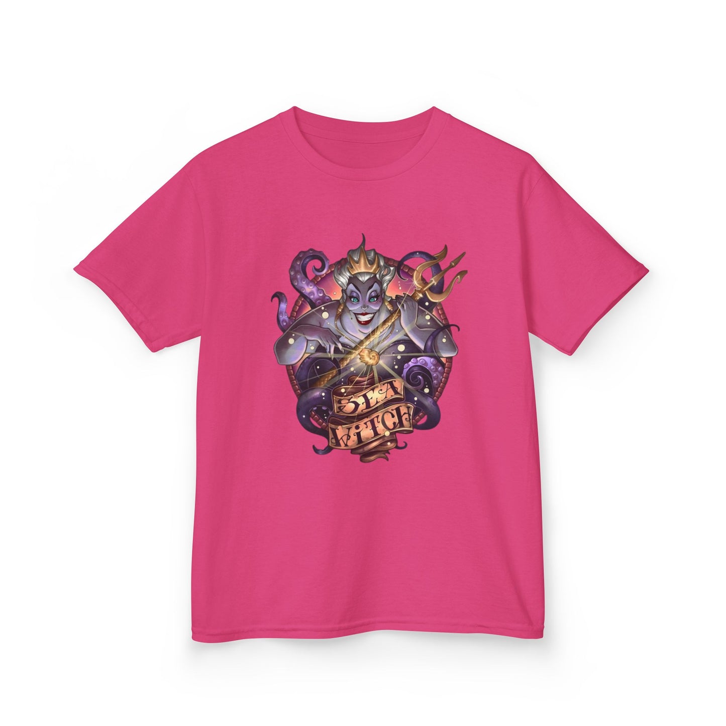 Ursela-Inspired Kids Cotton Tee - "Sea Witch" Graphic Shirt