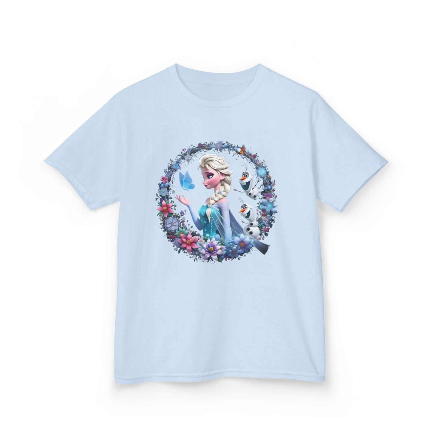 Frozen's Elsa Floral Wreath Graphic Tee - Fun & Colorful Design