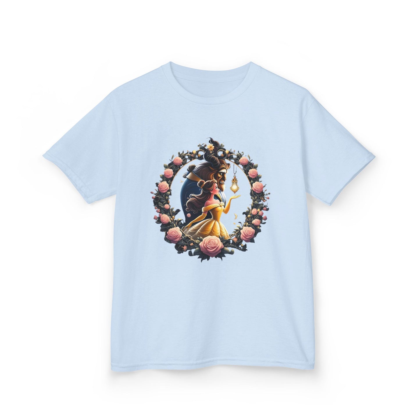 Beauty and the Beast Floral Wreath Graphic Tee - Fun & Colorful Design