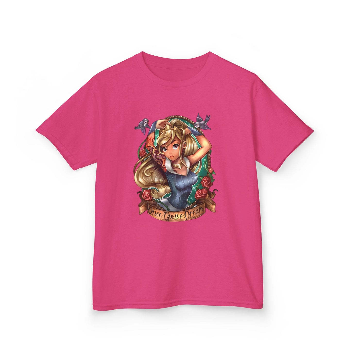 Aurora-Inspired Kids Cotton Tee - "Once Upon A Dream" Graphic Shirt