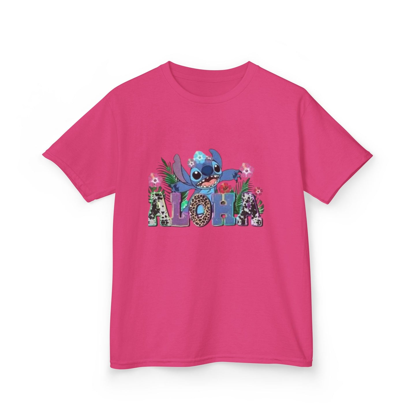 Stitch-Inspired Kids Cotton Tee - "Aloha" Graphic Shirt