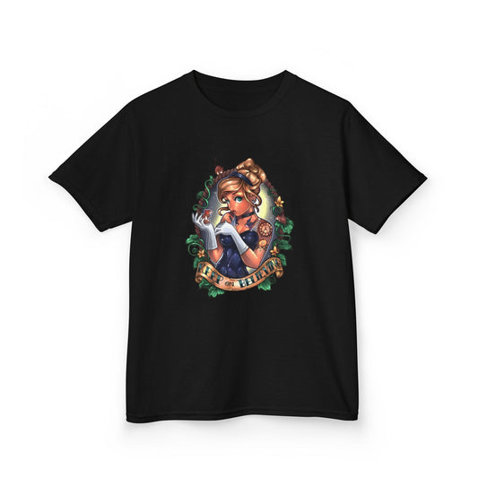 Cinderella-Inspired Kids Heavy Cotton Tee - "Keep On Believing" Graphic Shirt
