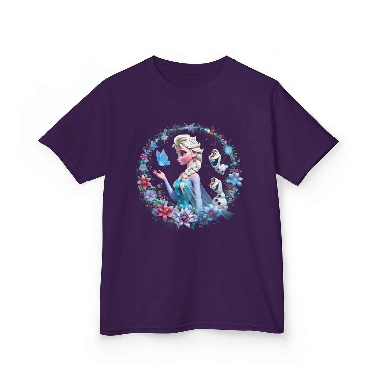 Frozen's Elsa Floral Wreath Graphic Tee - Fun & Colorful Design