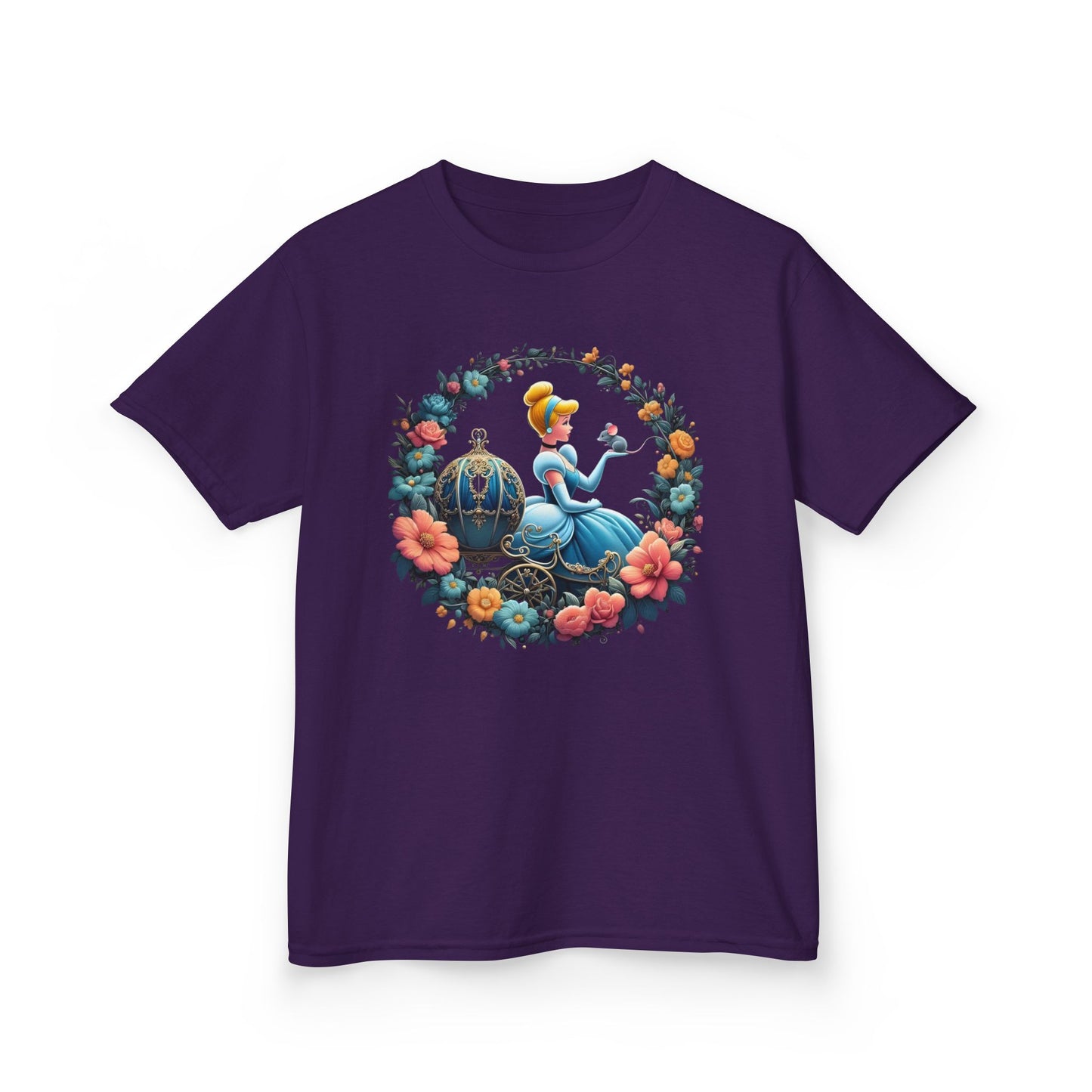 Cinderella Floral Wreath Graphic Tee - Fun & Colorful Design