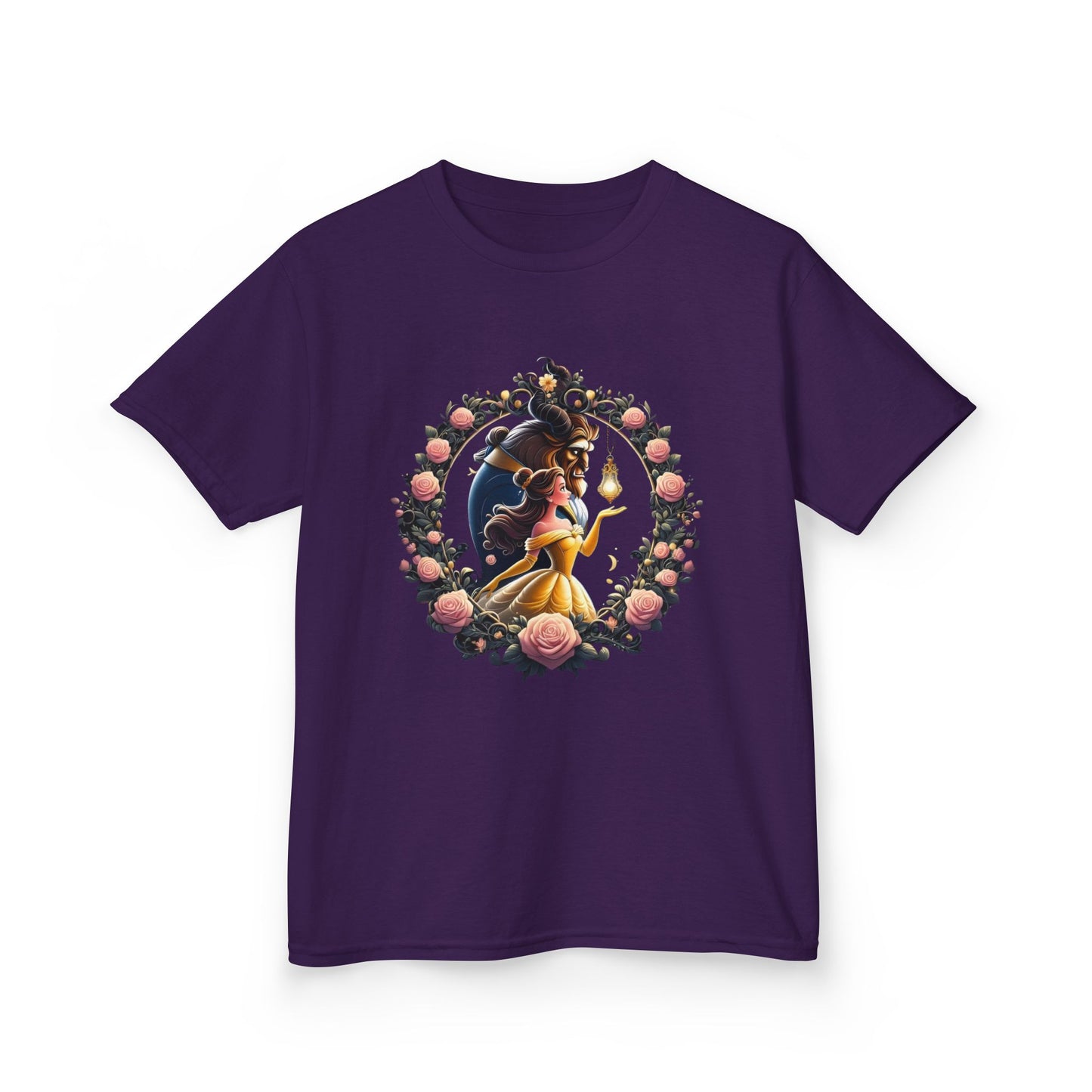 Beauty and the Beast Floral Wreath Graphic Tee - Fun & Colorful Design