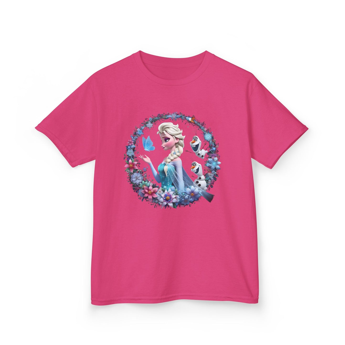 Frozen's Elsa Floral Wreath Graphic Tee - Fun & Colorful Design