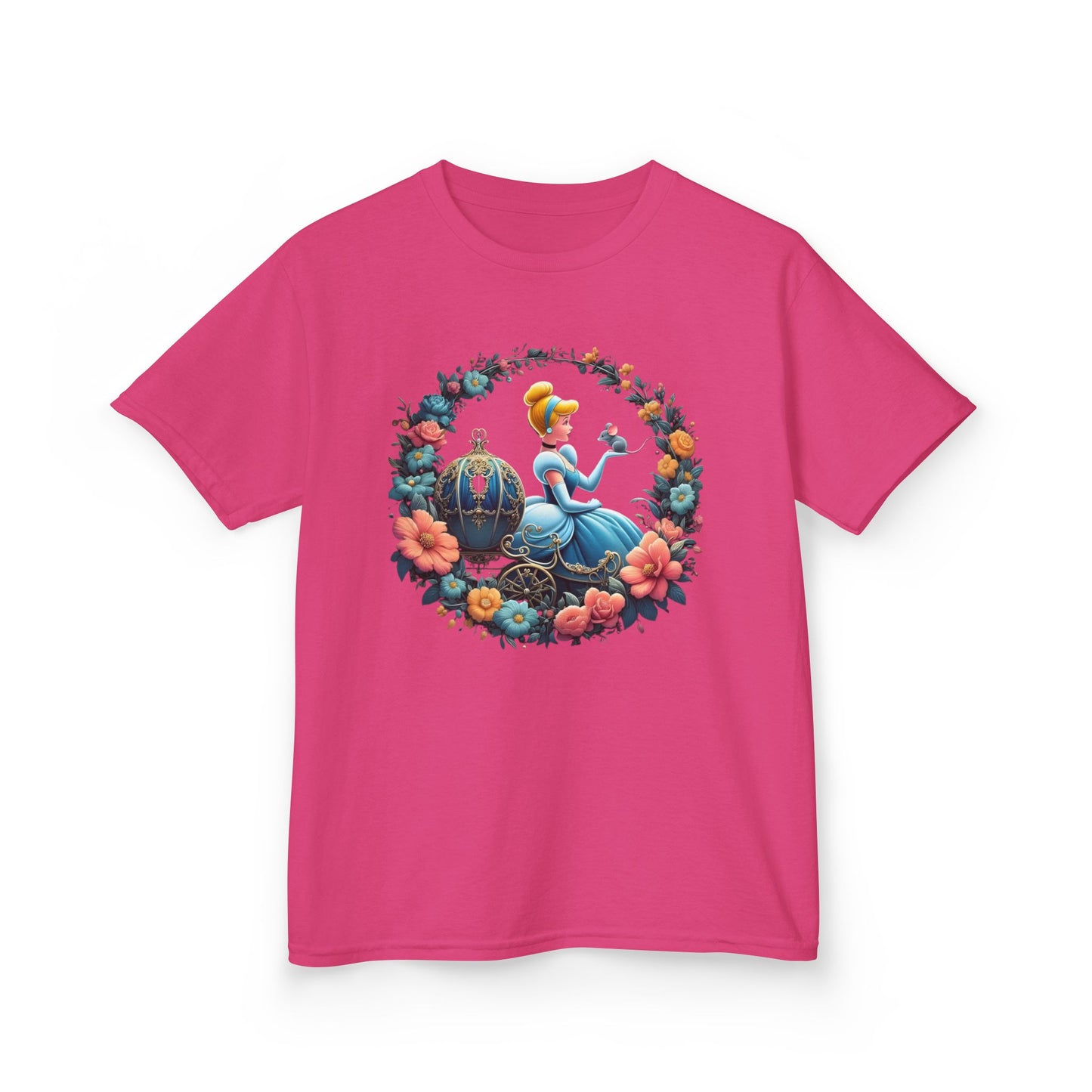 Cinderella Floral Wreath Graphic Tee - Fun & Colorful Design