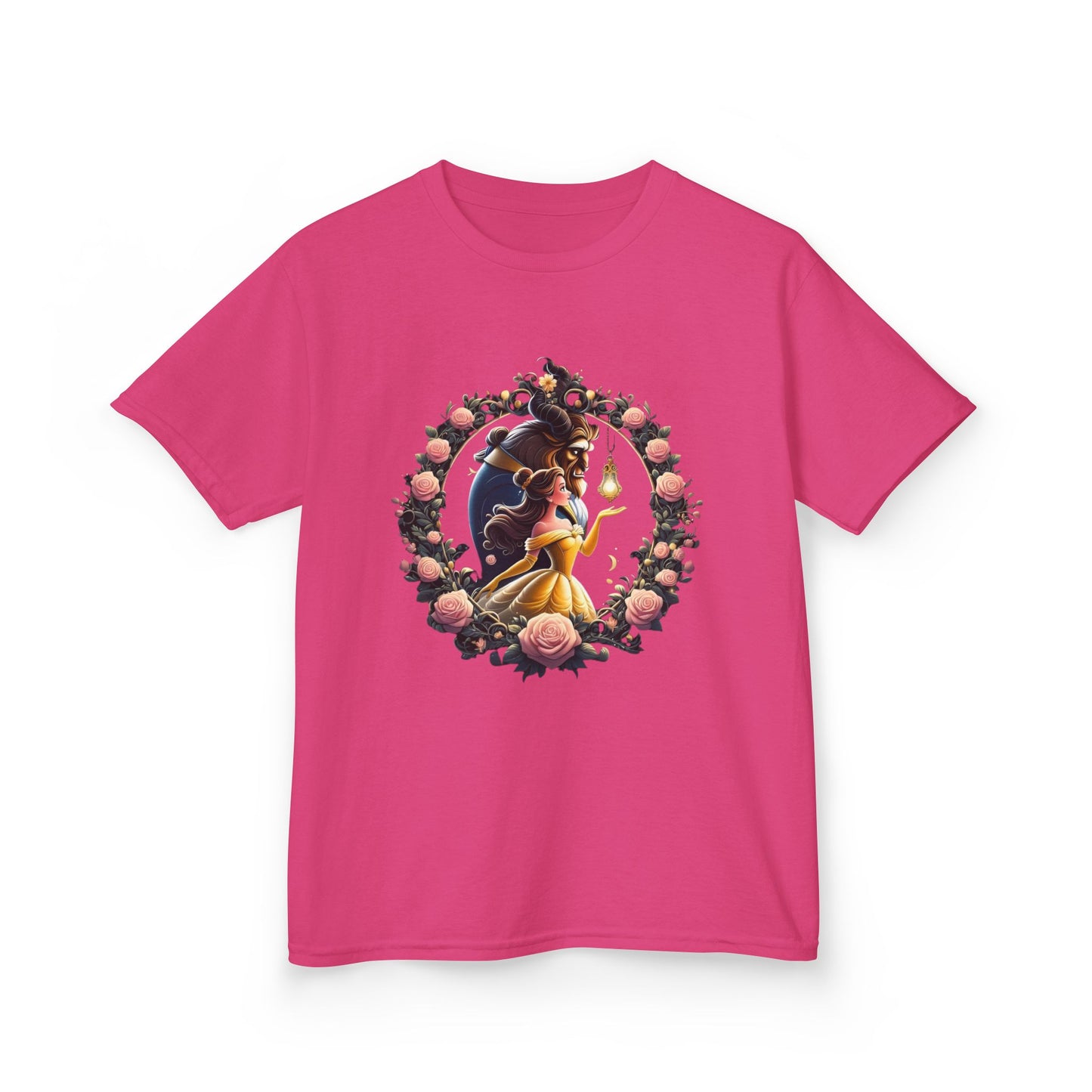 Beauty and the Beast Floral Wreath Graphic Tee - Fun & Colorful Design