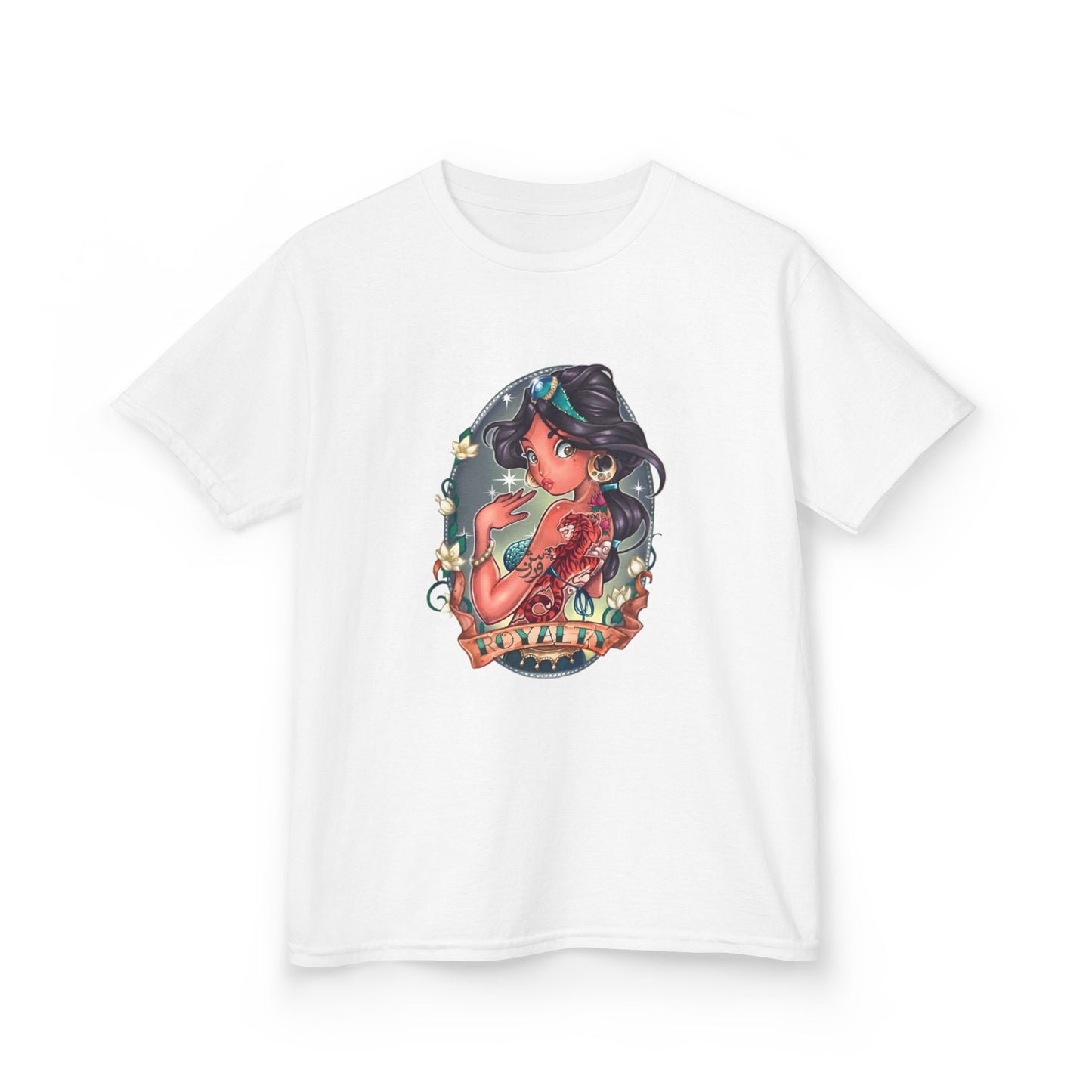 Jasmine-Inspired Kids Cotton Tee - "Royalty" Graphic Shirt