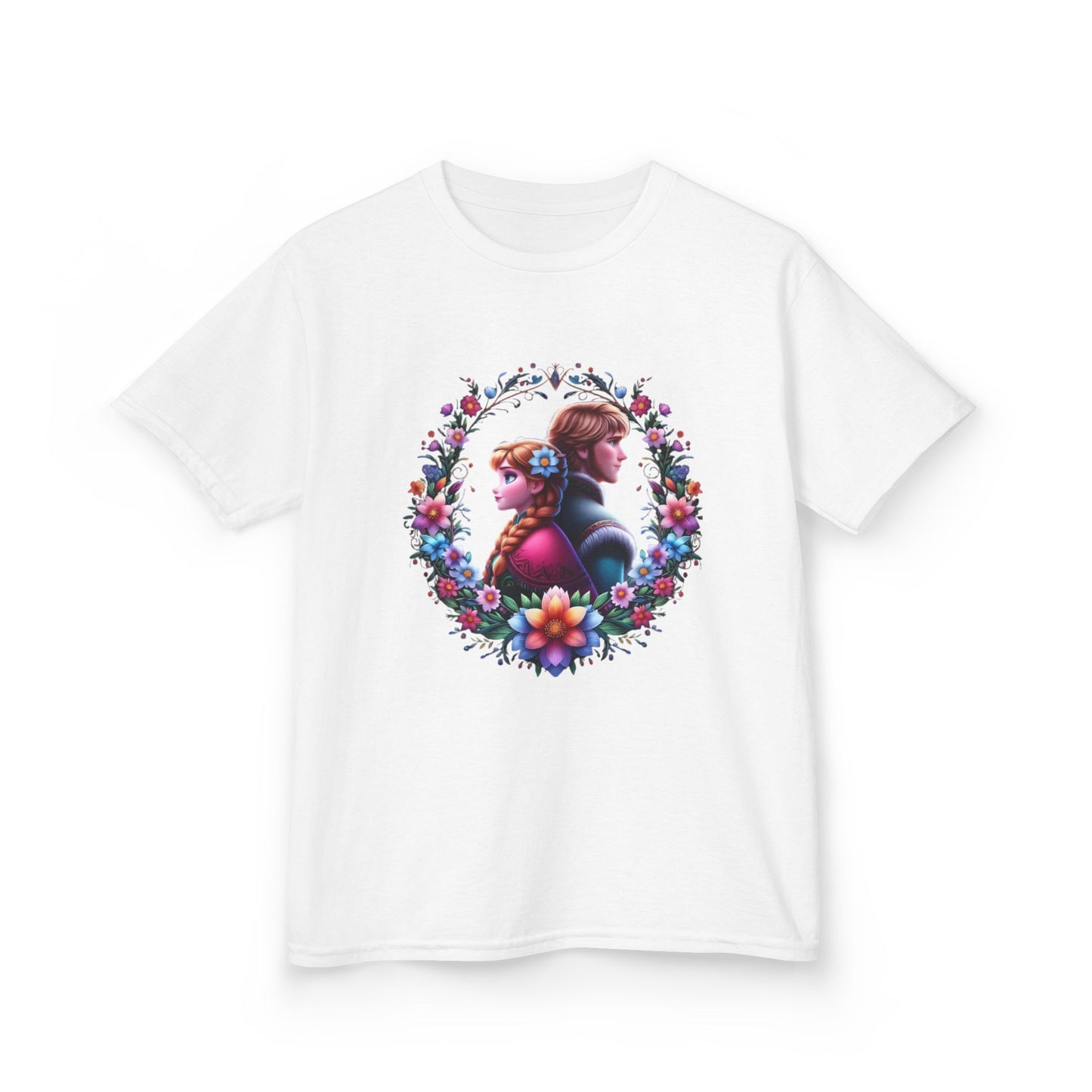 Frozen's Anna Floral Wreath Graphic Tee - Fun & Colorful Design