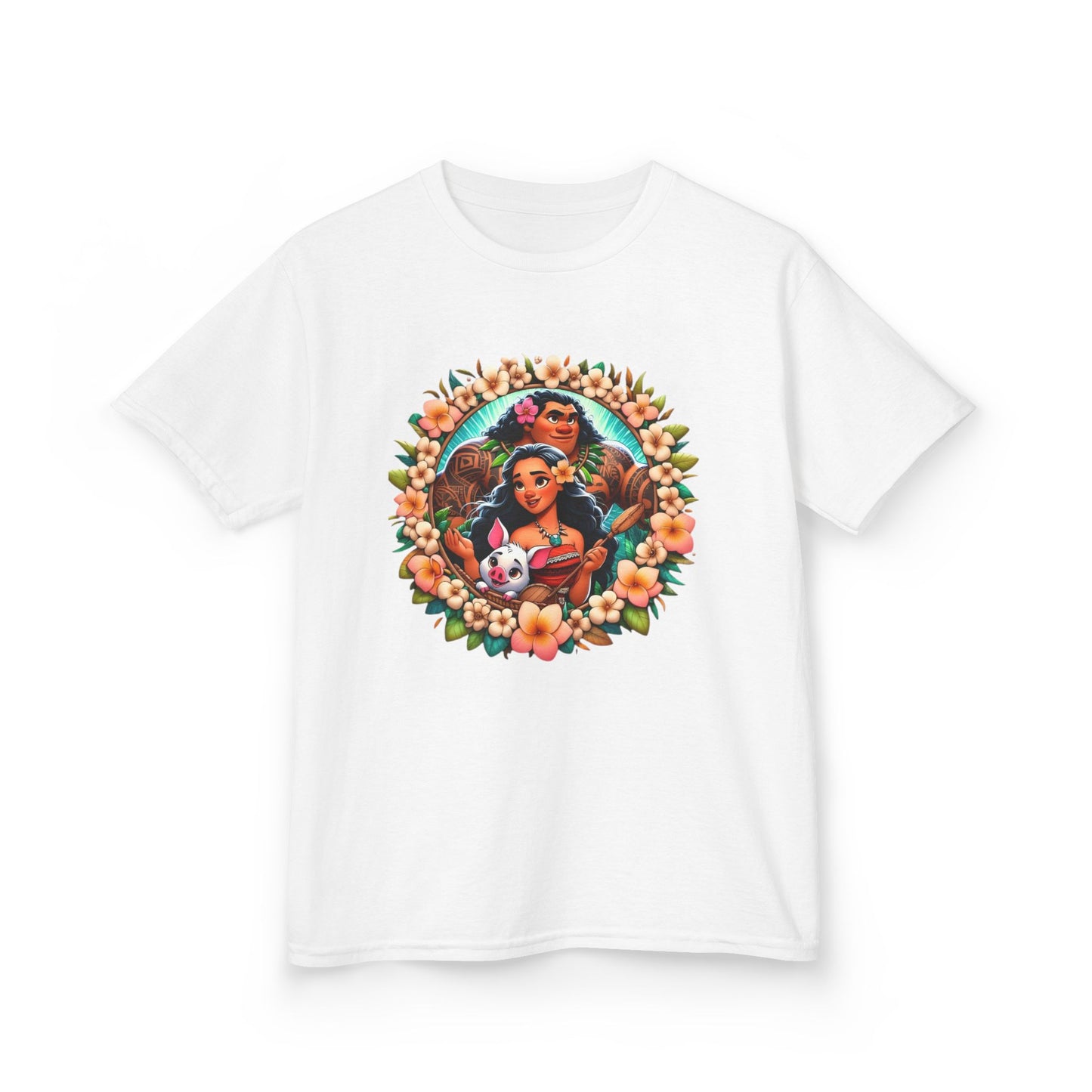 Moana Floral Wreath Graphic Tee - Fun & Colorful Design
