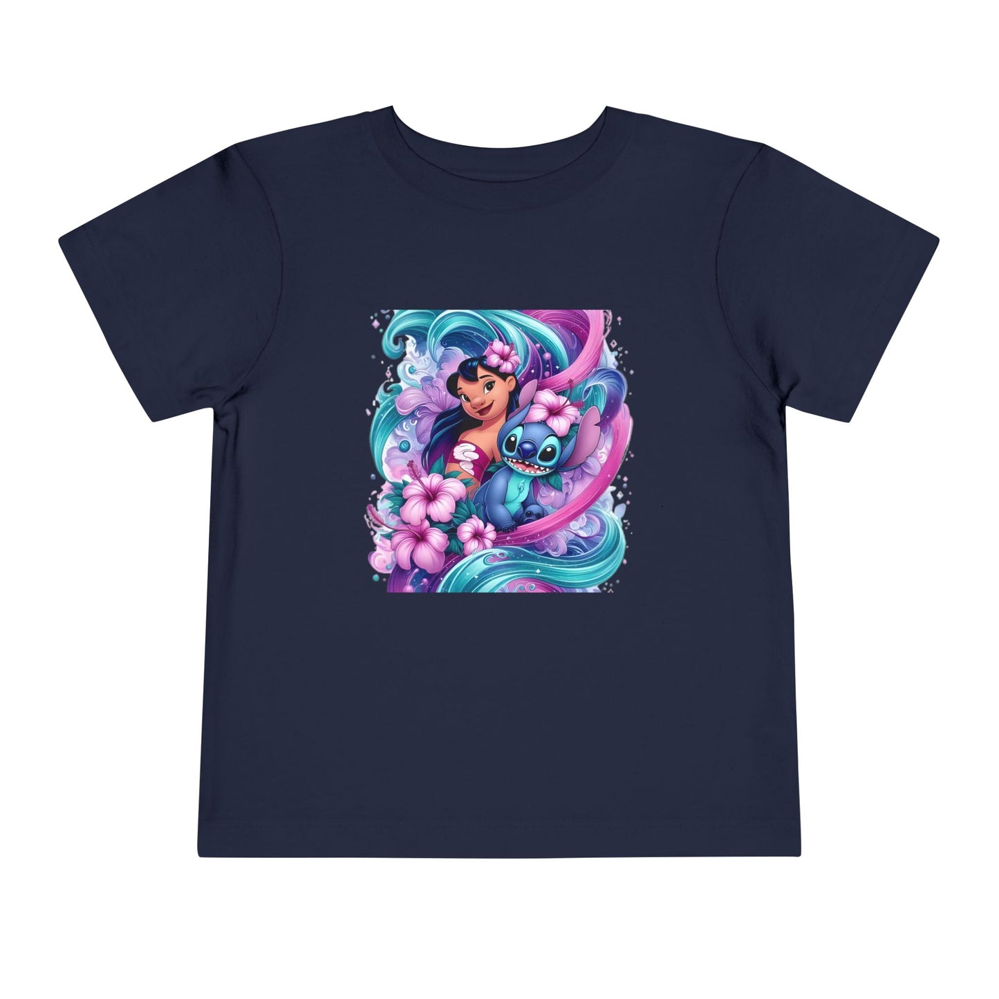 Stitch Colorful Waves Toddler Tee - Cute Character Design for Kids