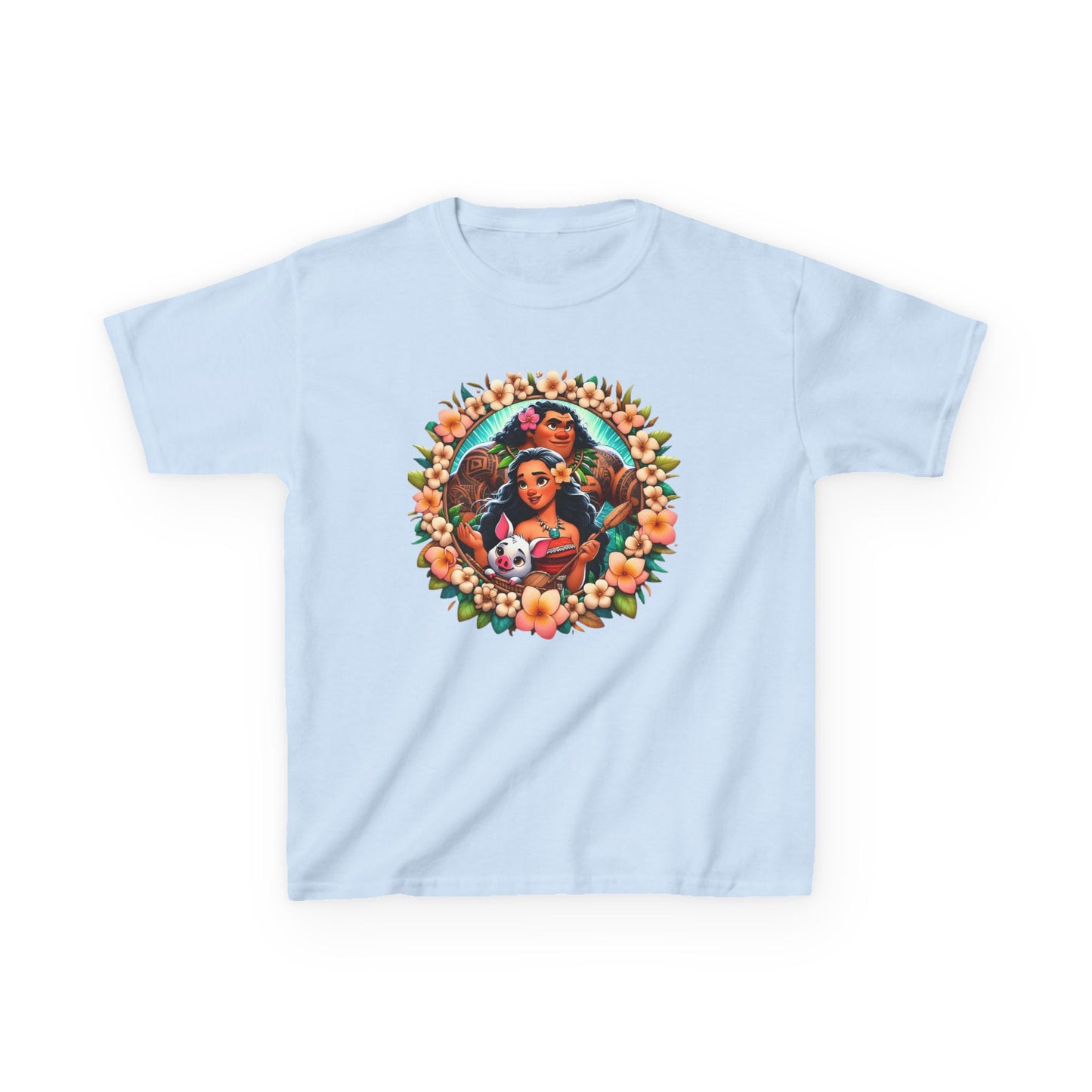 Moana Floral Wreath Graphic Tee - Fun & Colorful Design
