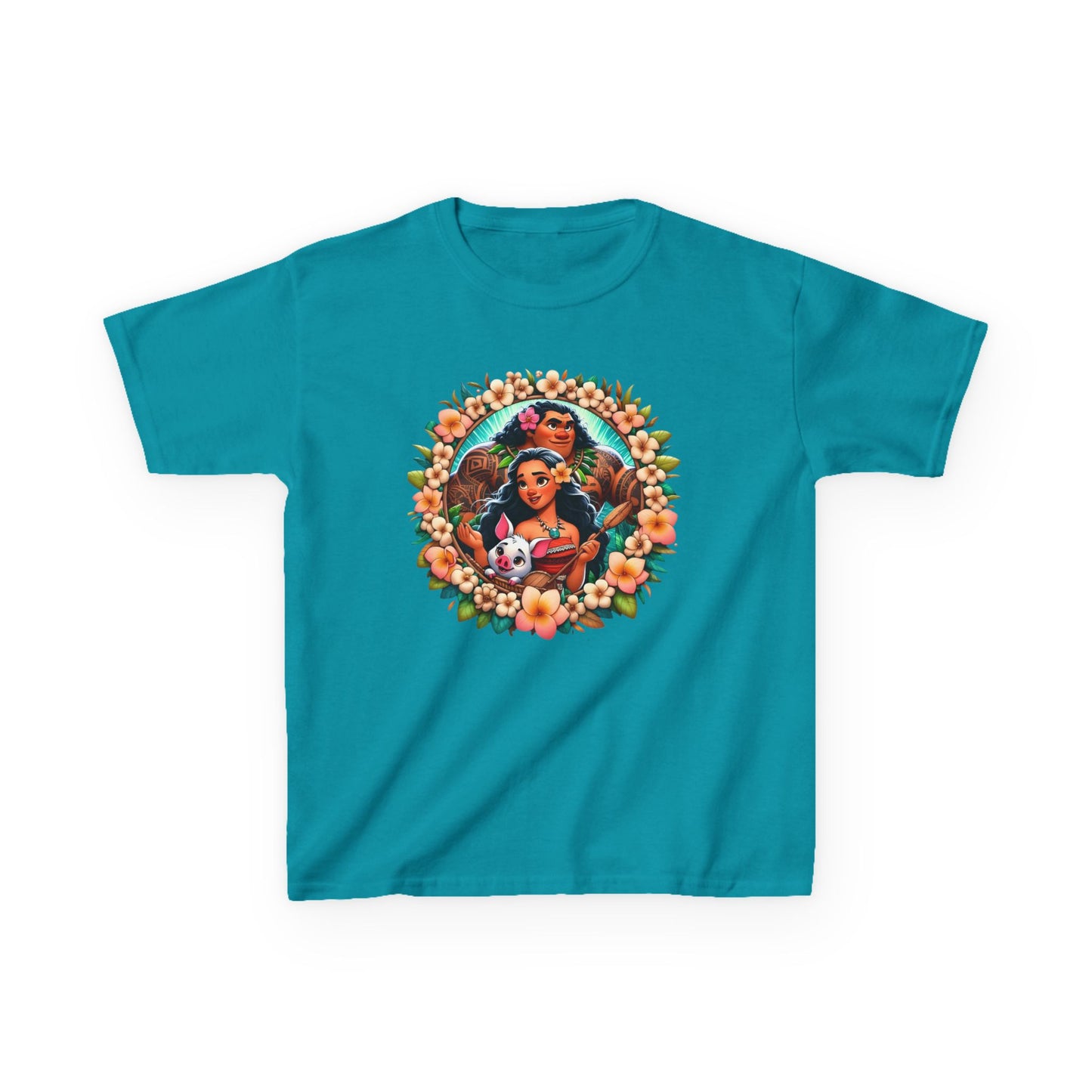 Moana Floral Wreath Graphic Tee - Fun & Colorful Design