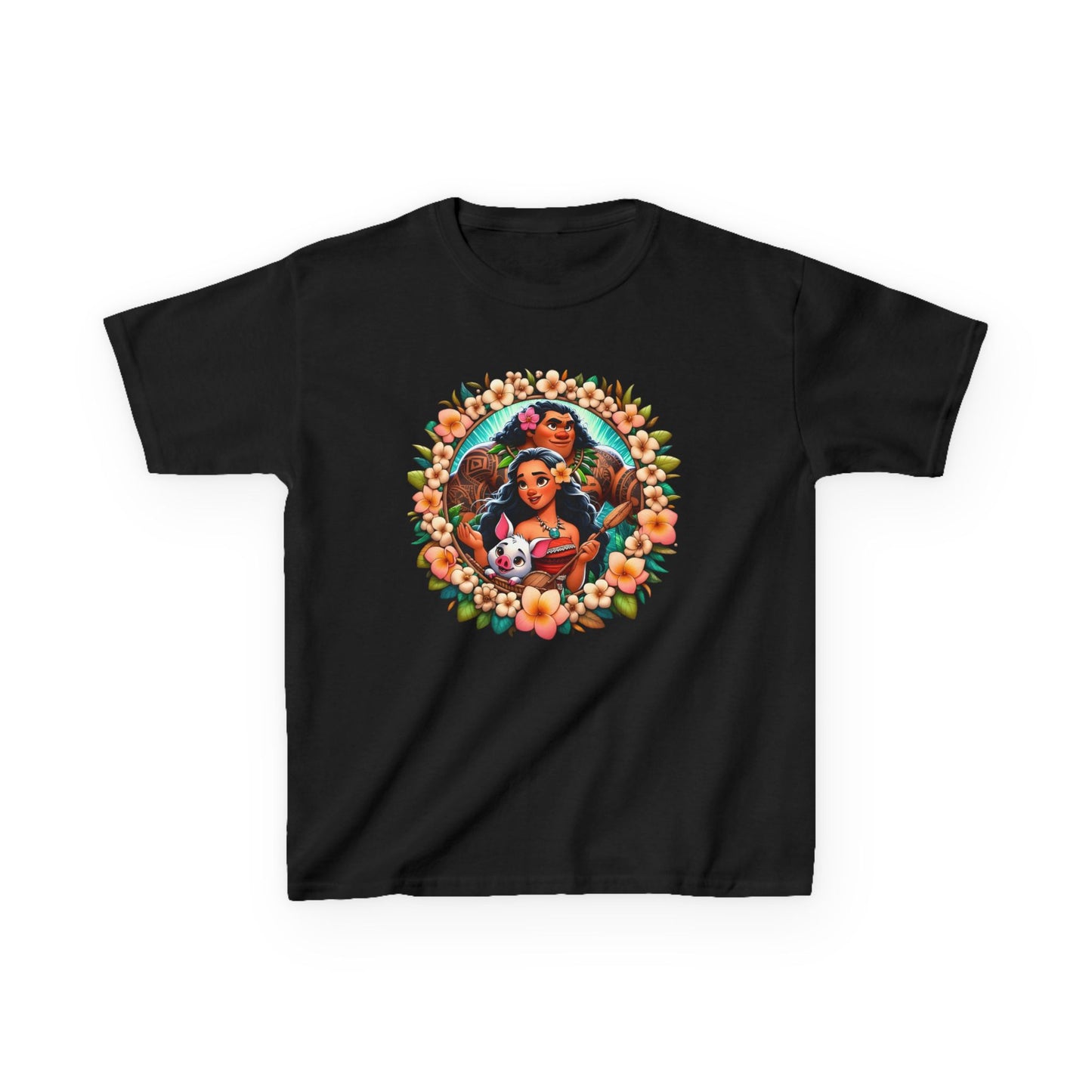 Moana Floral Wreath Graphic Tee - Fun & Colorful Design
