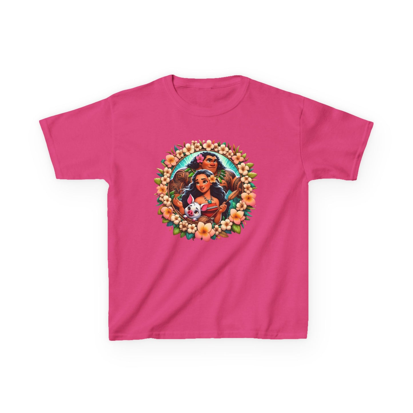 Moana Floral Wreath Graphic Tee - Fun & Colorful Design