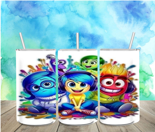 Inside Out Character 12oz Sippy or Skinny Tumbler