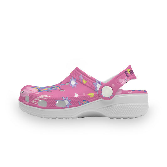Peppa Pig Kids Custom "Name" Clog Shoes with Strap