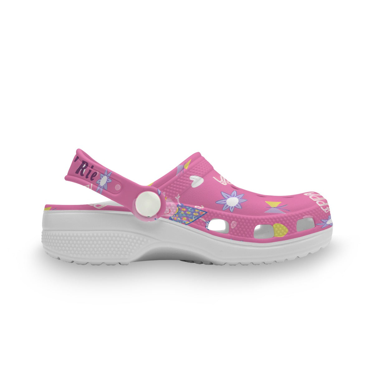 Peppa Pig Kids Custom "Name" Clog Shoes with Strap