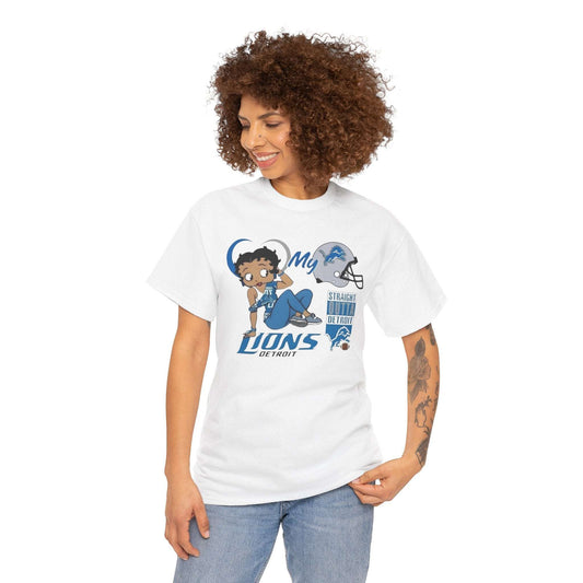Betty Boop Lions Fan Cotton Tee – Perfect for Game Day!