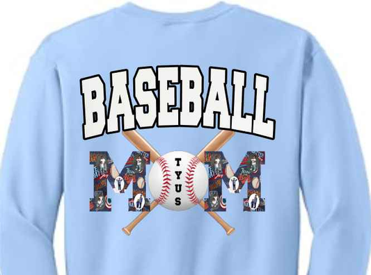 Baseball Mom with Photo and Name Custom Shirt Style 1