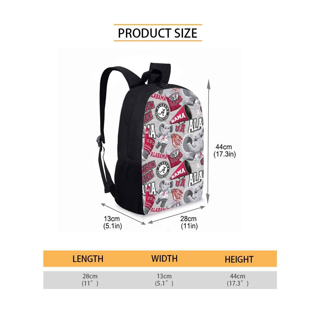 Bama Team Student backpack Style 2 ( 17 inch )