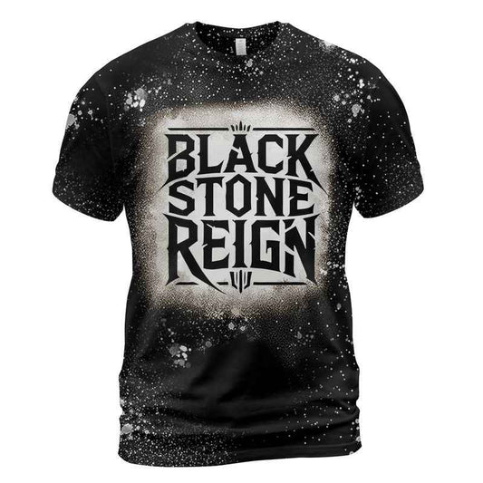 Black Stone Reign Mens Bleached T-Shirt