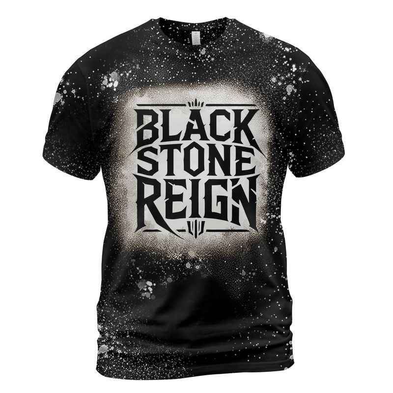 Black Stone Reign Mens Bleached T-Shirt