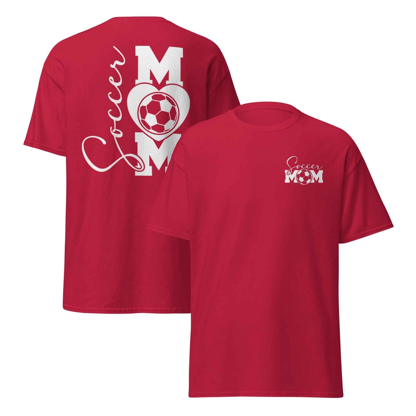 Soccer Mom Vertical Back Tshirt White Print