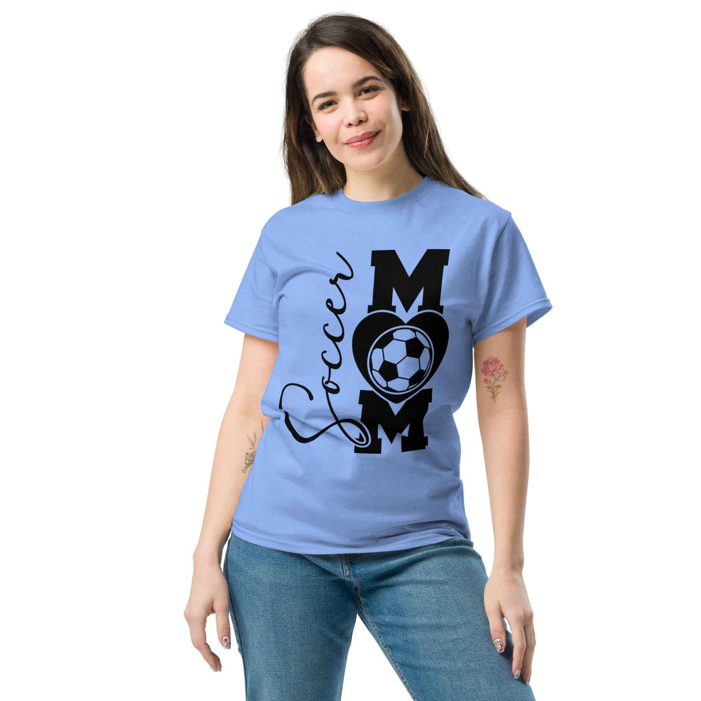 Soccer Mom Vertical Print Tshirt Black Print