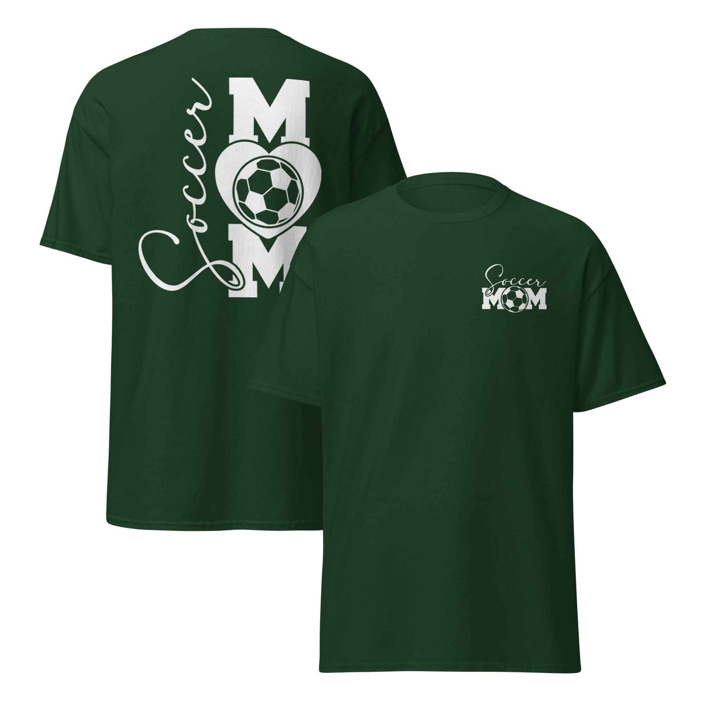 Soccer Mom Vertical Back Tshirt White Print