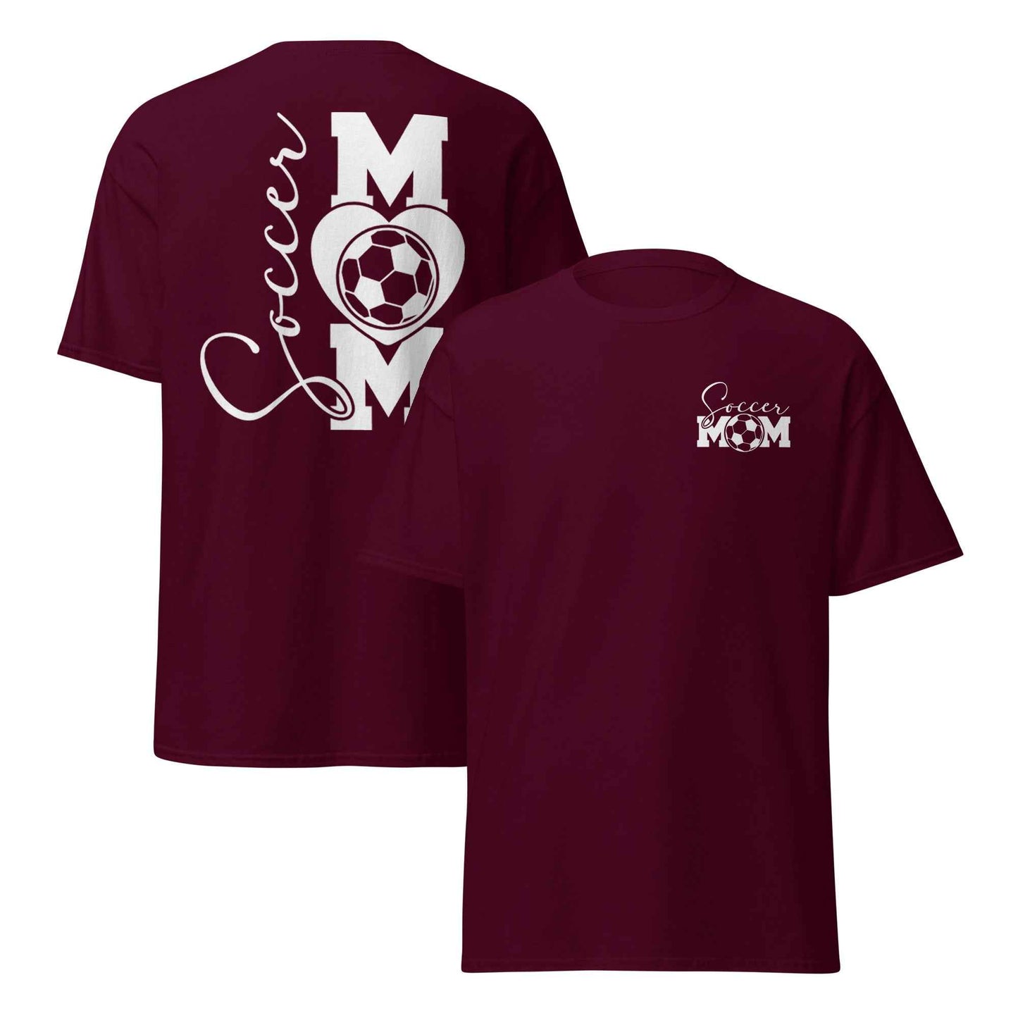Soccer Mom Vertical Back Tshirt White Print