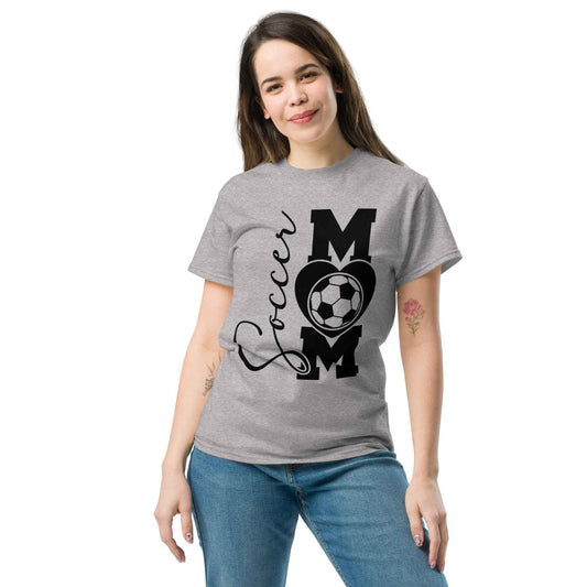 Soccer Mom Vertical Print Tshirt Black Print