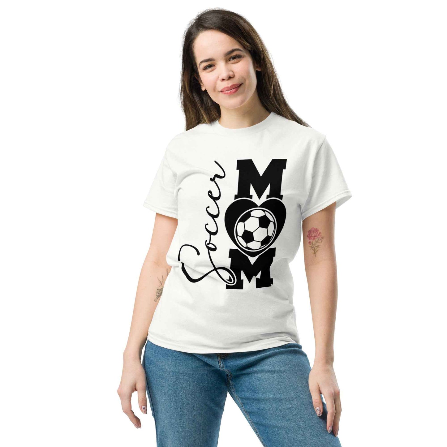 Soccer Mom Vertical Print Tshirt Black Print